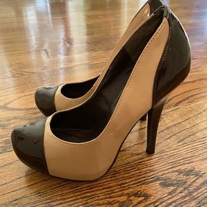 Call It Spring Brown and Nude Heels Size 7
